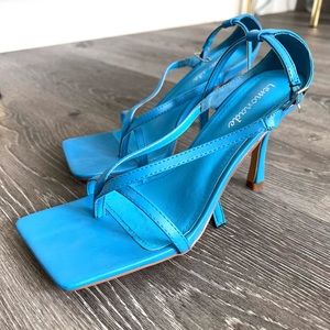 Blue Square Toe Heels never worn